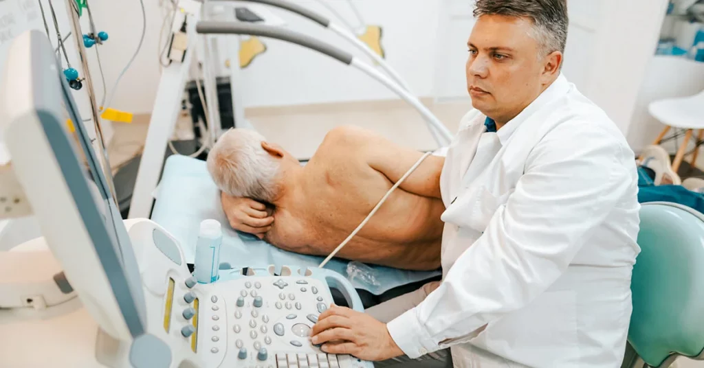 Testes scrotum ultrasound